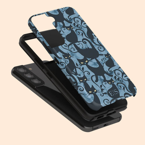 Custom Initials Tabby Cat Lovers Galaxy Case